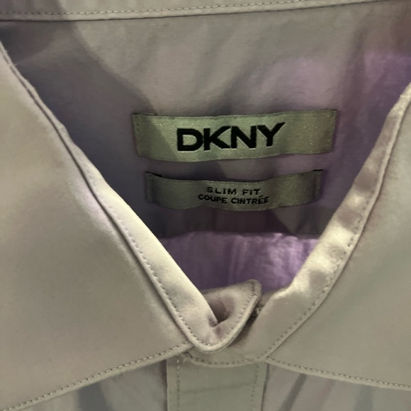 DKNY lilac Dress Shirt. 17 -34/35. Gently used. Slim fit. - Picture 2 of 4
